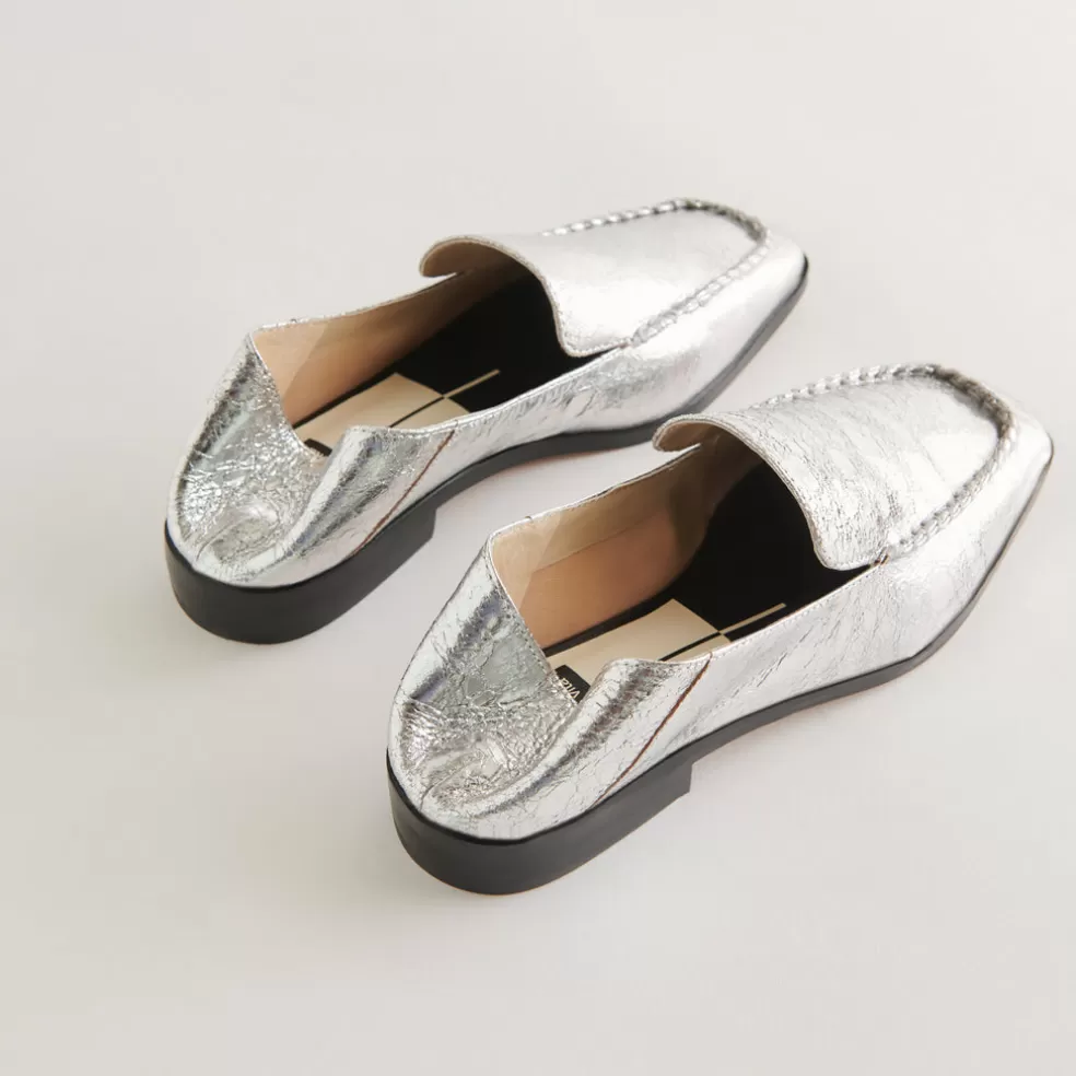 DOLCE VITA Beny Flats Silver Distressed Leather