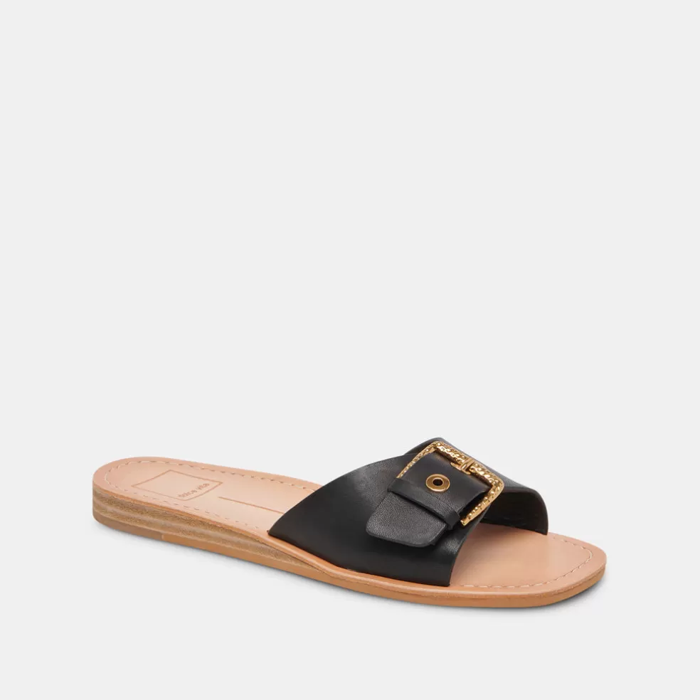 DOLCE VITA Cabana Sandals Black Leather