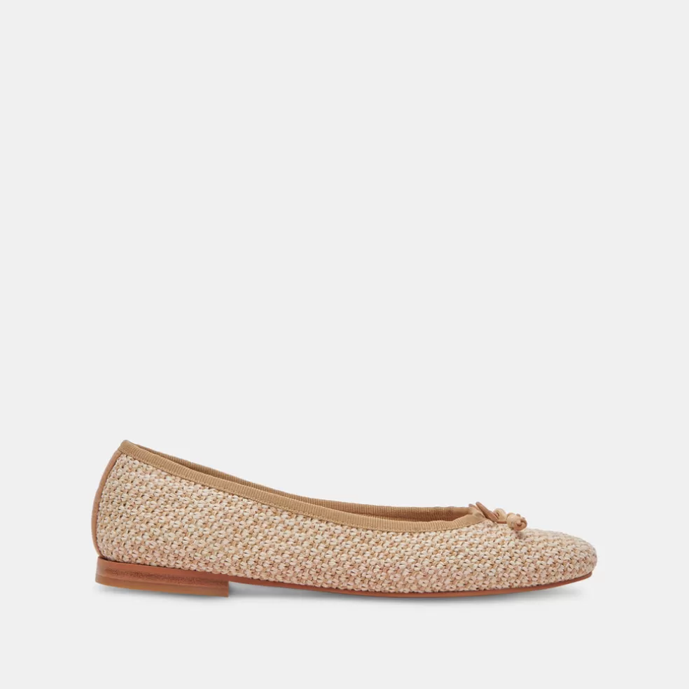 DOLCE VITA Cacy Ballet Flats White Natural Raffia