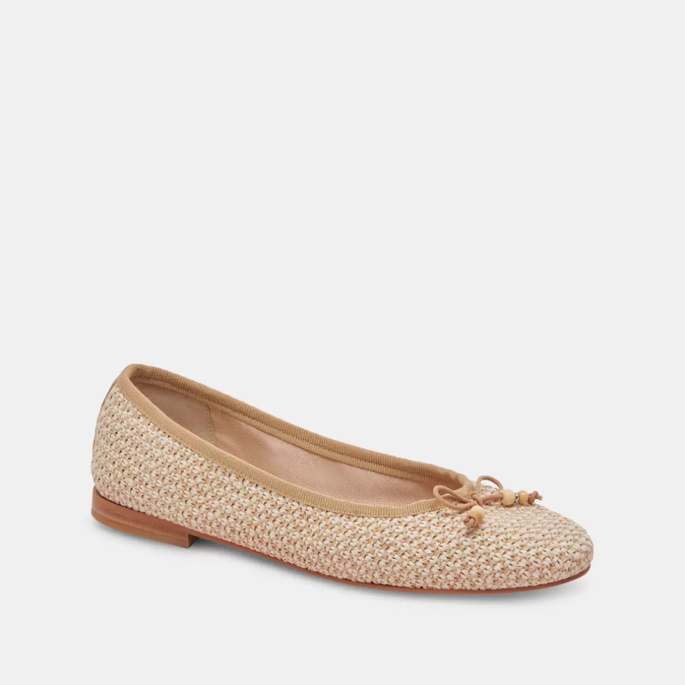 DOLCE VITA Cacy Ballet Flats White Natural Raffia