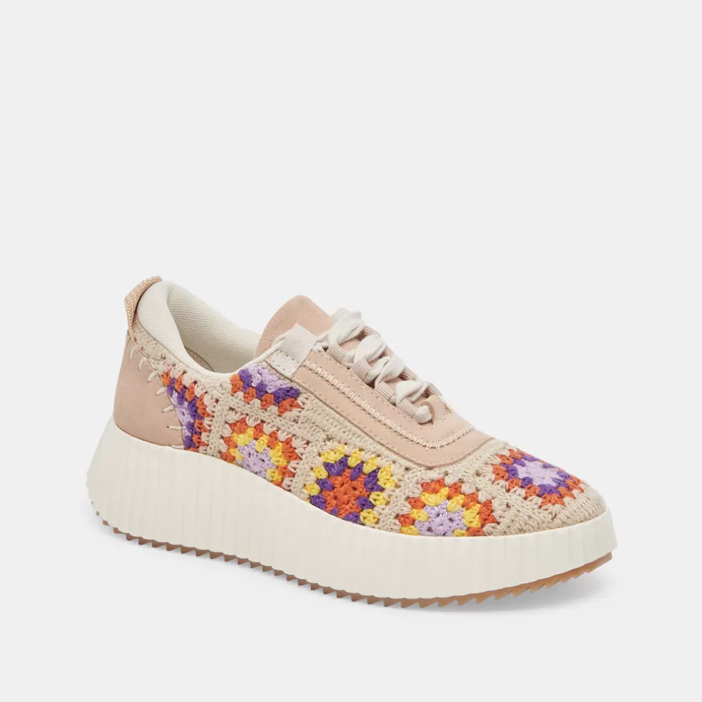 DOLCE VITA Dolen Crochet Sneakers Purple Floral Crochet
