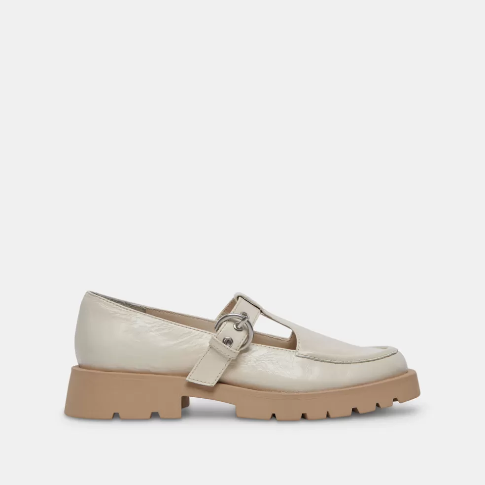 DOLCE VITA Ebbie Flats Ivory Patent Leather