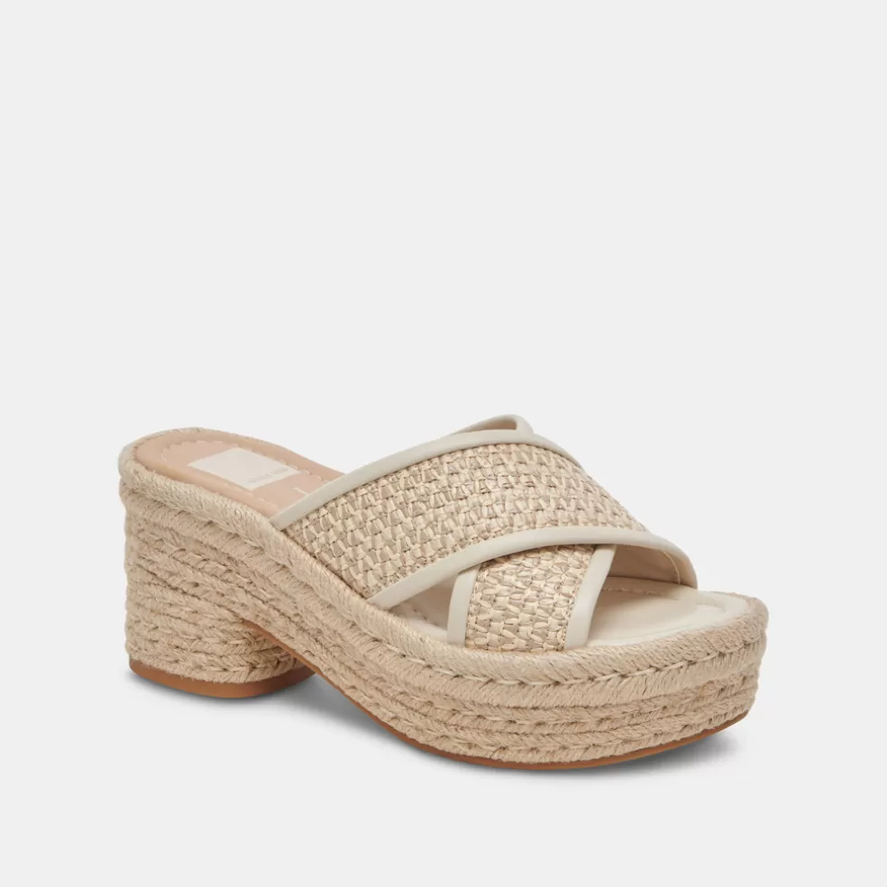 DOLCE VITA Eldora Heels Natural White Raffia