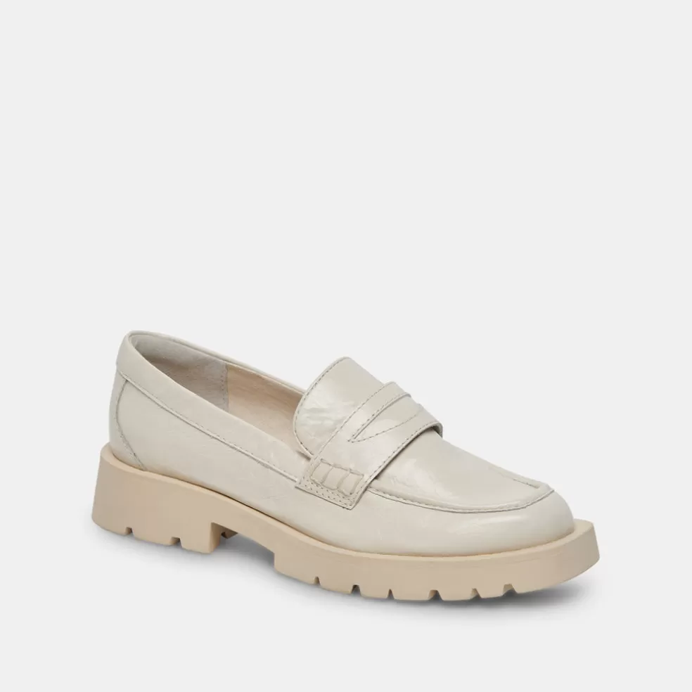 DOLCE VITA Elias Flats Off White Crinkle Patent
