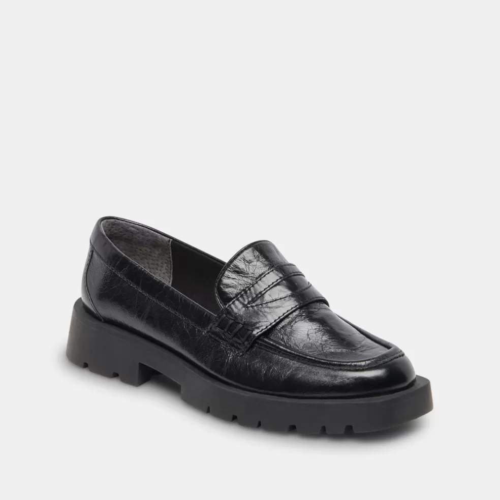 DOLCE VITA Elias Flats Onyx Crinkle Patent
