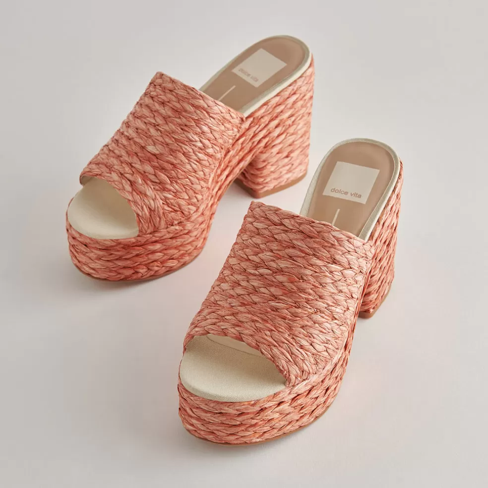 DOLCE VITA Elora Heels Orange Raffia
