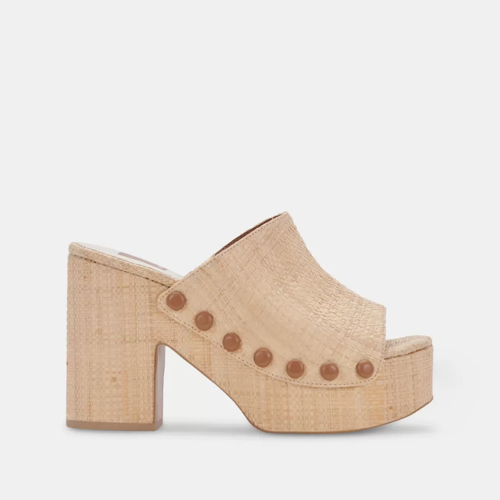 DOLCE VITA Emol Heels Lt Natural Raffia