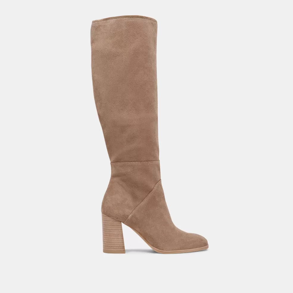 DOLCE VITA Fynn Wide Calf Boots Truffle Suede