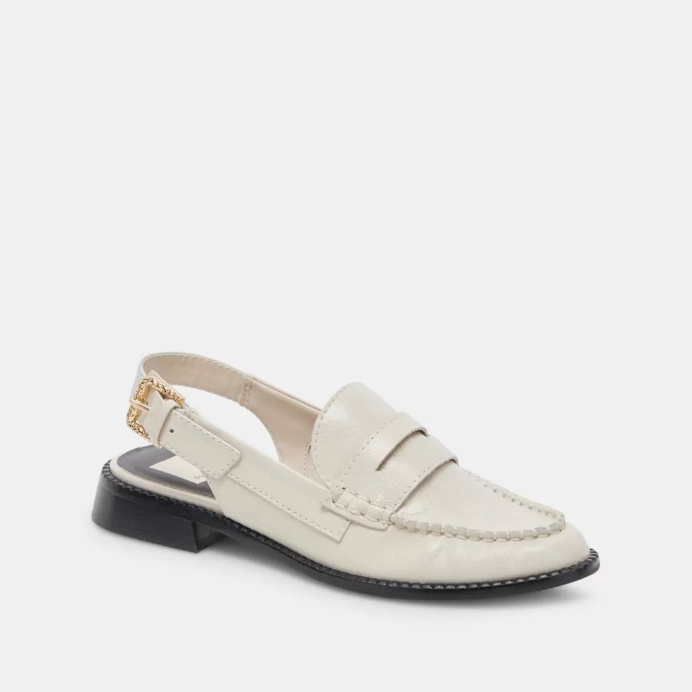 DOLCE VITA Hardi Loafers Ivory Crinkle Patent