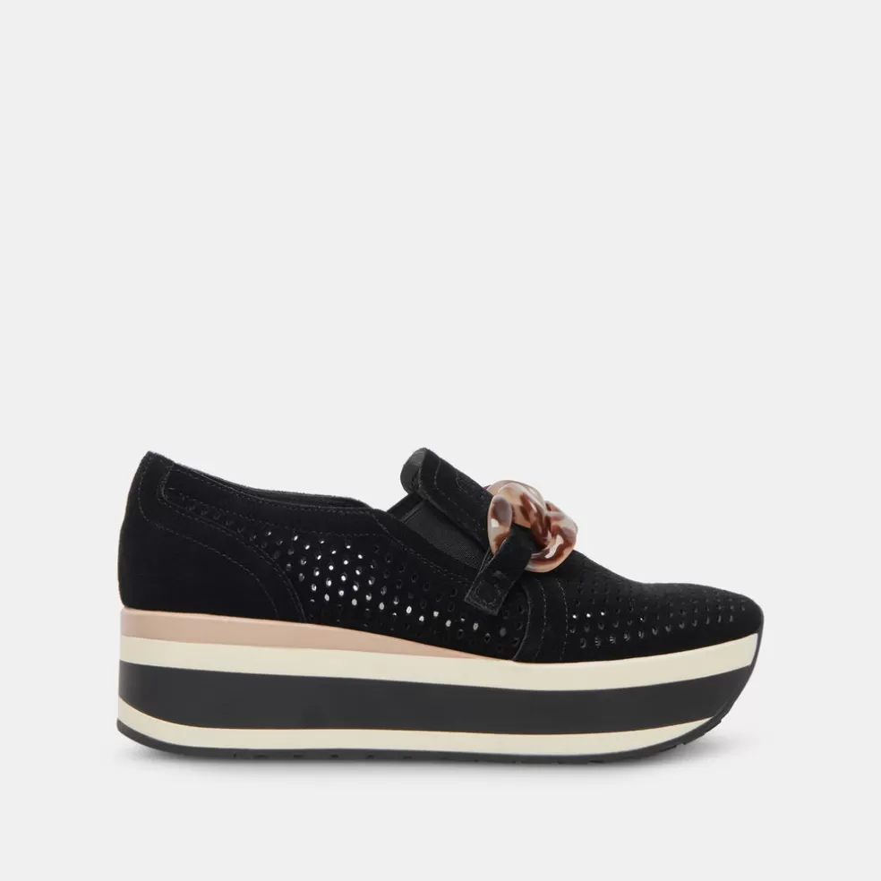 DOLCE VITA Jhenee Perforated Sneakers Onyx Suede