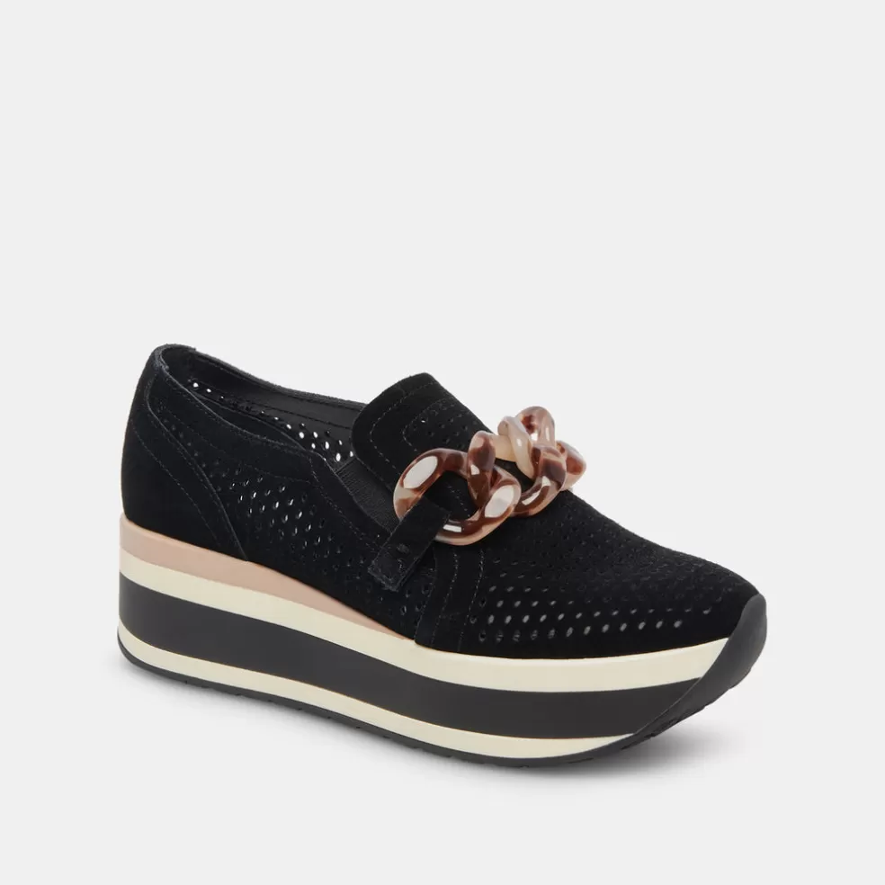 DOLCE VITA Jhenee Perforated Sneakers Onyx Suede