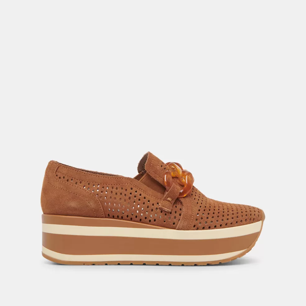 DOLCE VITA Jhenee Perforated Sneakers Pecan Suede