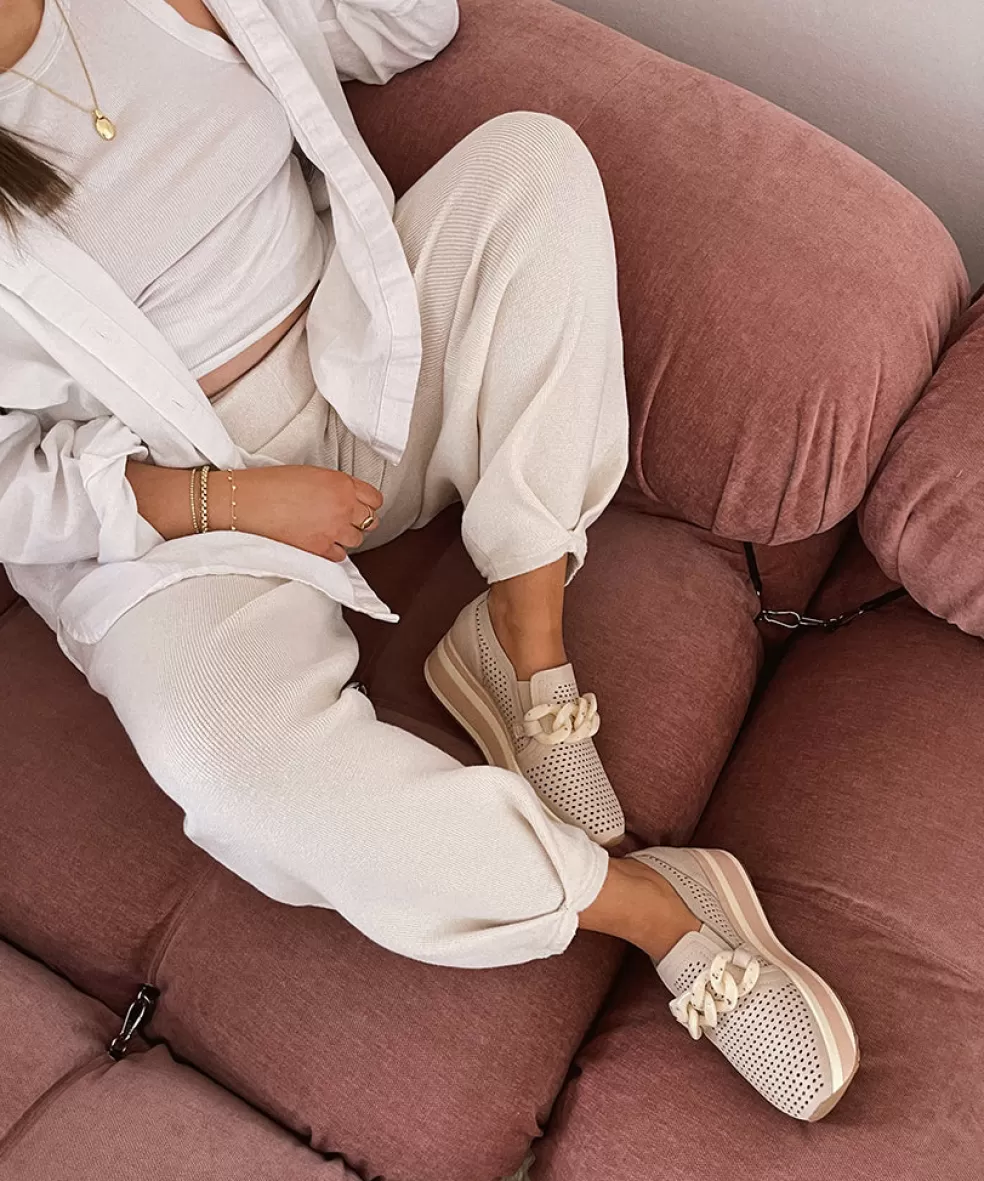 DOLCE VITA Jhenee Perforated Sneakers Sand Nubuck