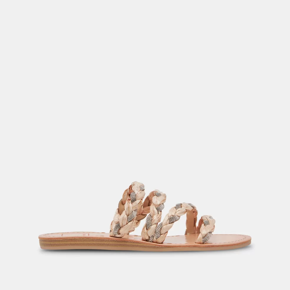 DOLCE VITA Khloe Sandals Natural Rhinestone