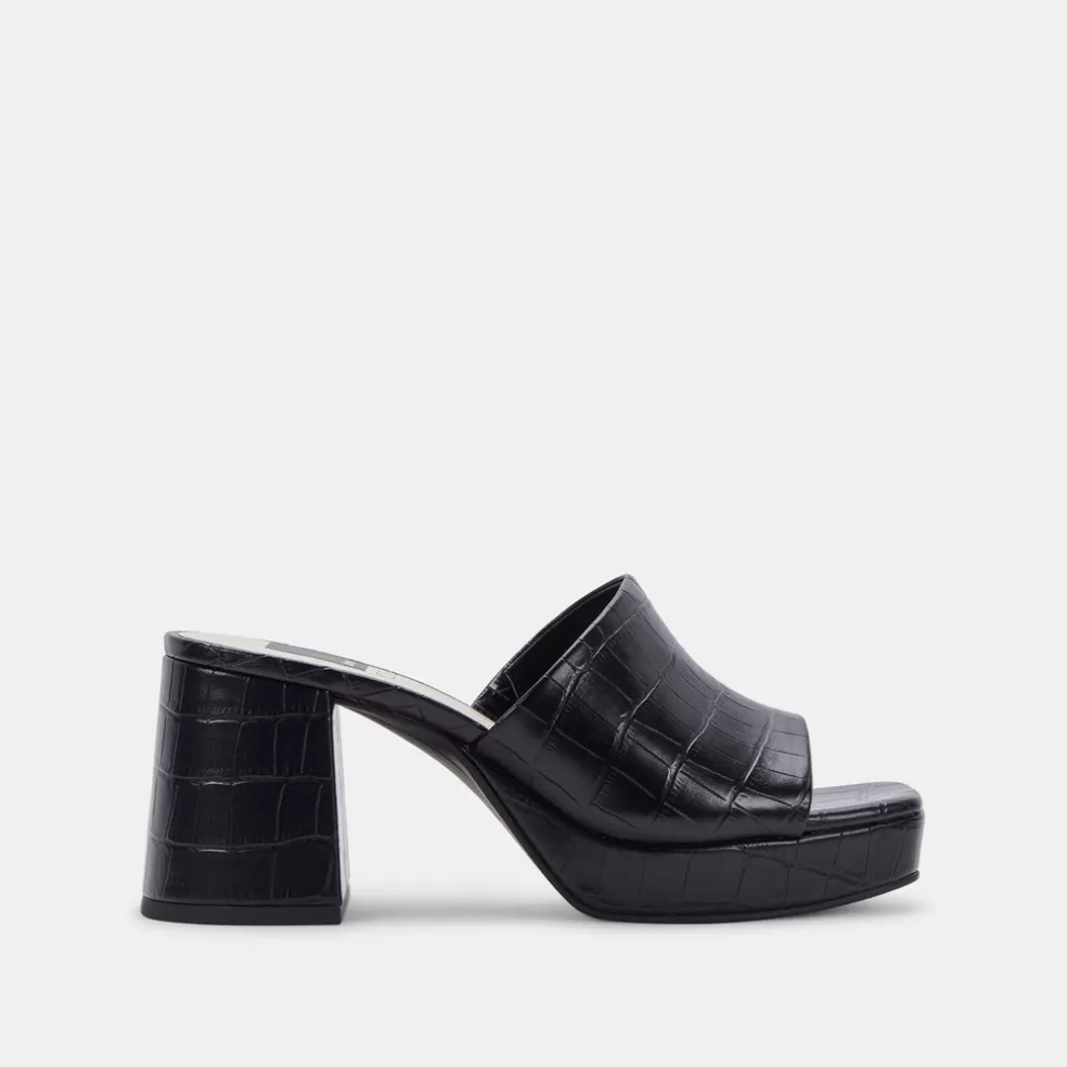 DOLCE VITA Marsha Heels Noir Embossed Stella