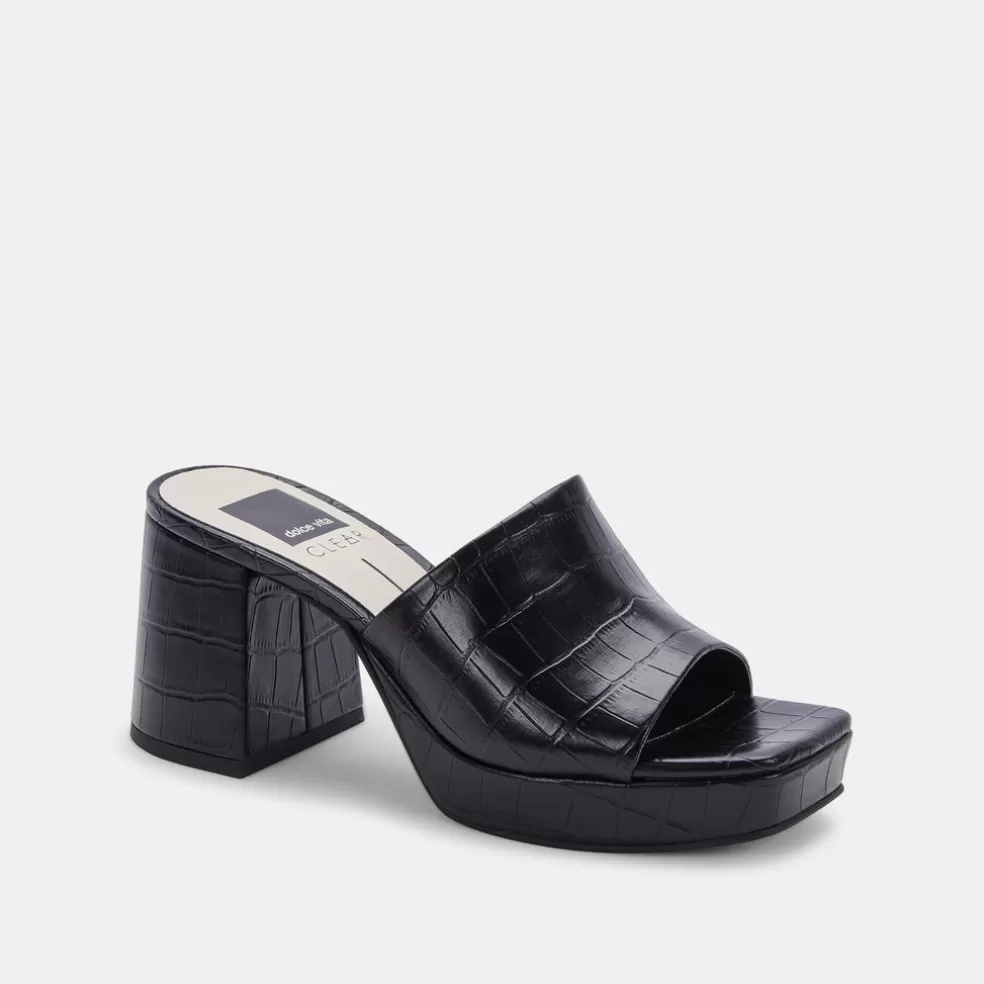 DOLCE VITA Marsha Heels Noir Embossed Stella