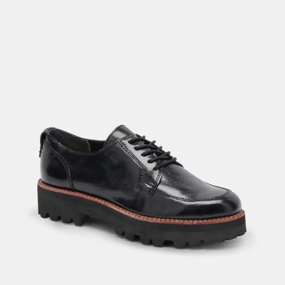 DOLCE VITA Morna Oxfords Midnight Crinkle Patent
