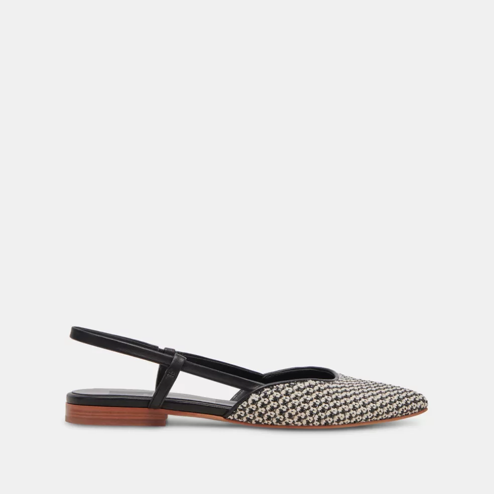 DOLCE VITA Narah Flats Black Natural Raffia