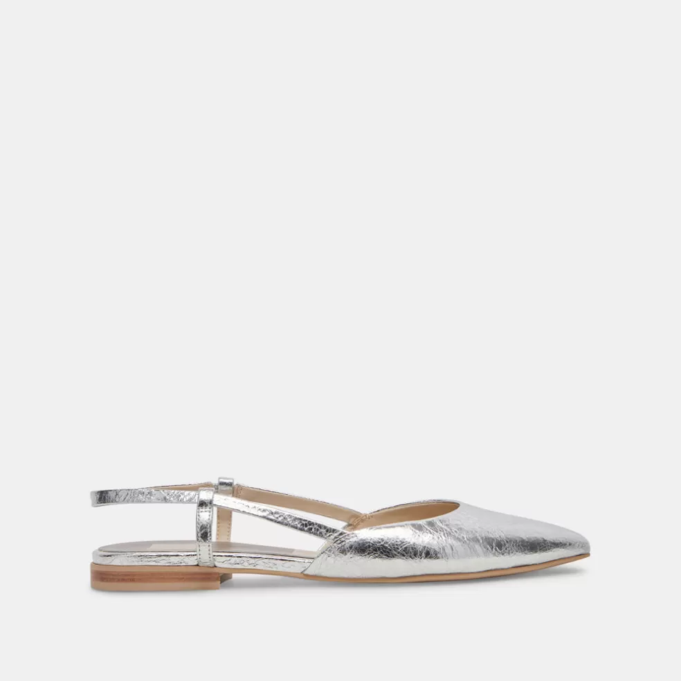 DOLCE VITA Narah Flats Silver Metallic Leather