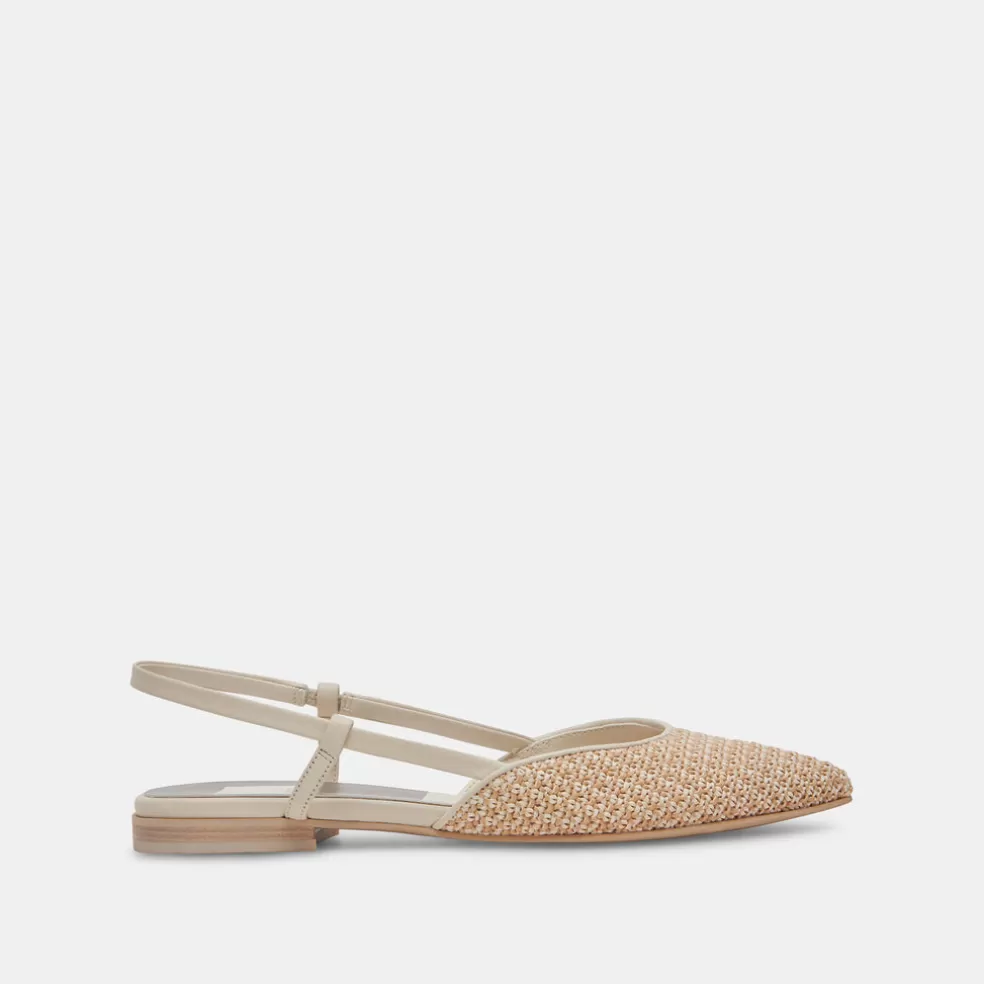 DOLCE VITA Narah Flats White Natural Raffia