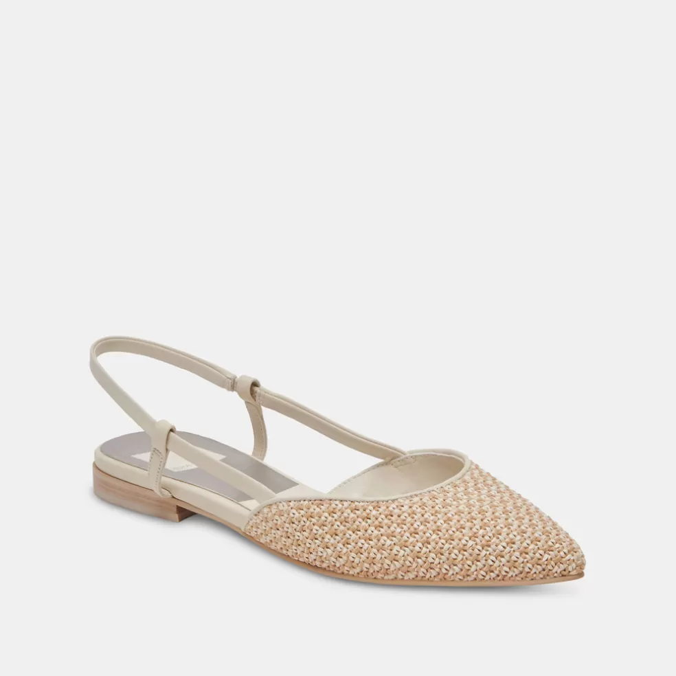 DOLCE VITA Narah Flats White Natural Raffia