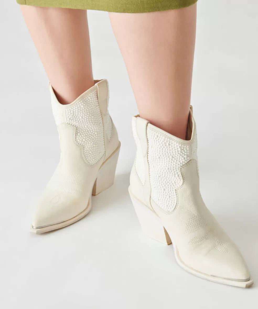 DOLCE VITA Nashe Booties Off White Pearls