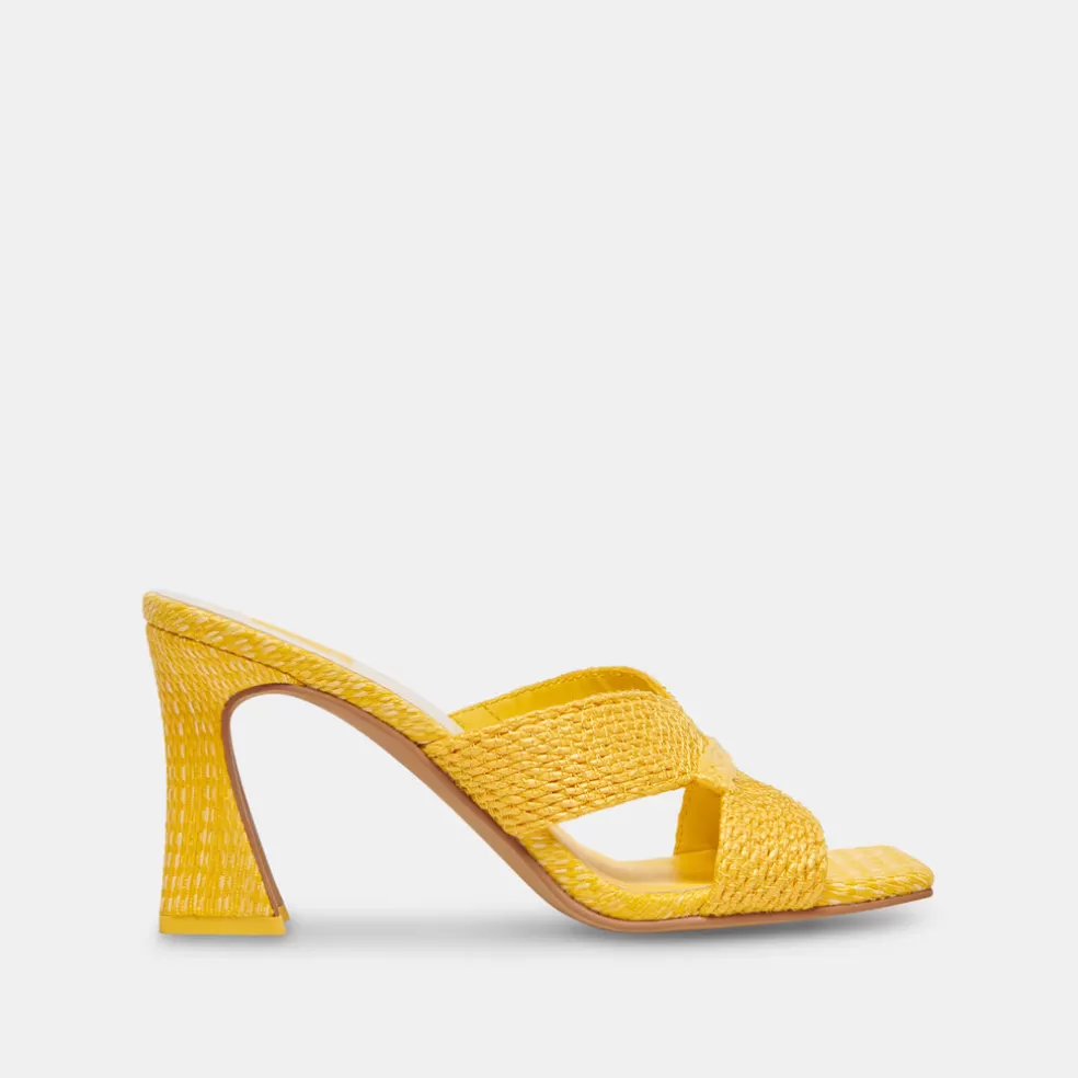 DOLCE VITA Nitro Heels Yellow Raffia
