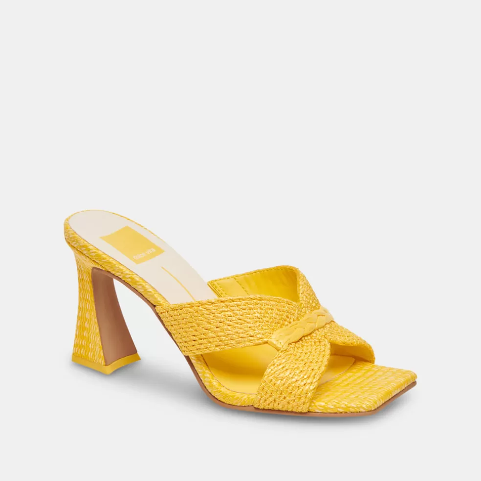 DOLCE VITA Nitro Heels Yellow Raffia