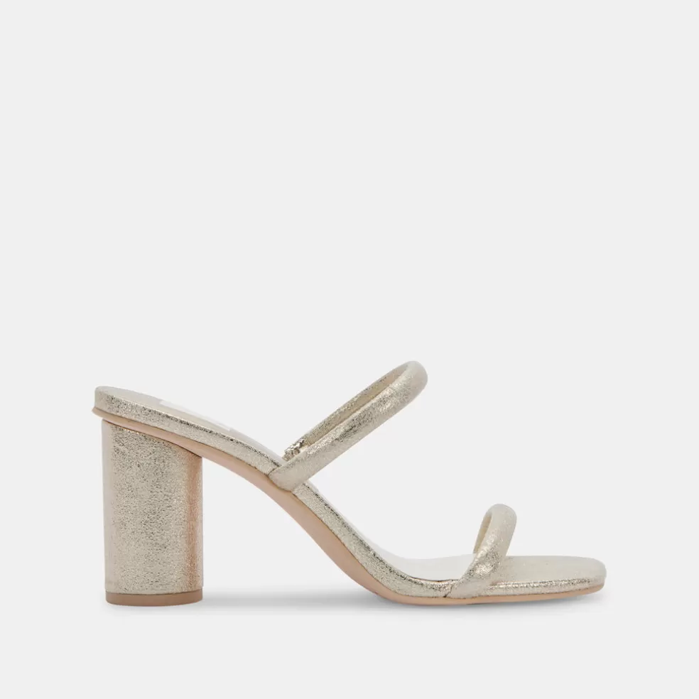 DOLCE VITA Noles Heels Gold Metallic Stella Suede
