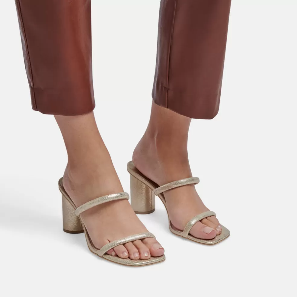 DOLCE VITA Noles Heels Gold Metallic Stella Suede