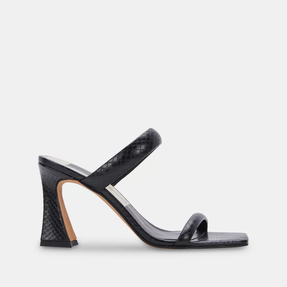 DOLCE VITA Novah Heels Black Embossed Stella