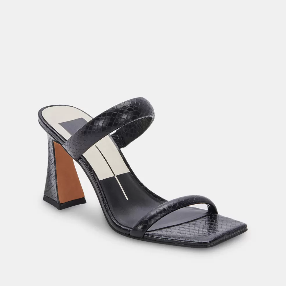 DOLCE VITA Novah Heels Black Embossed Stella