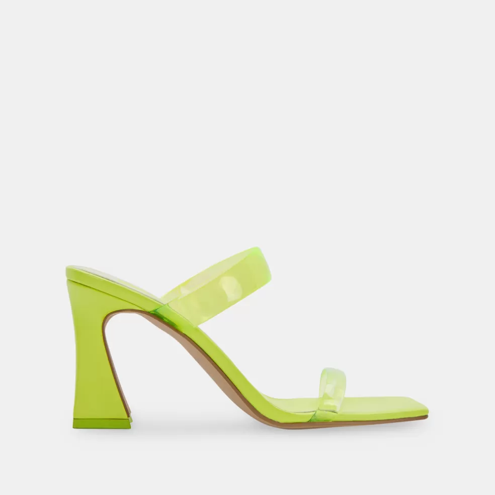DOLCE VITA Novah Heels Neon Lime Vinyl