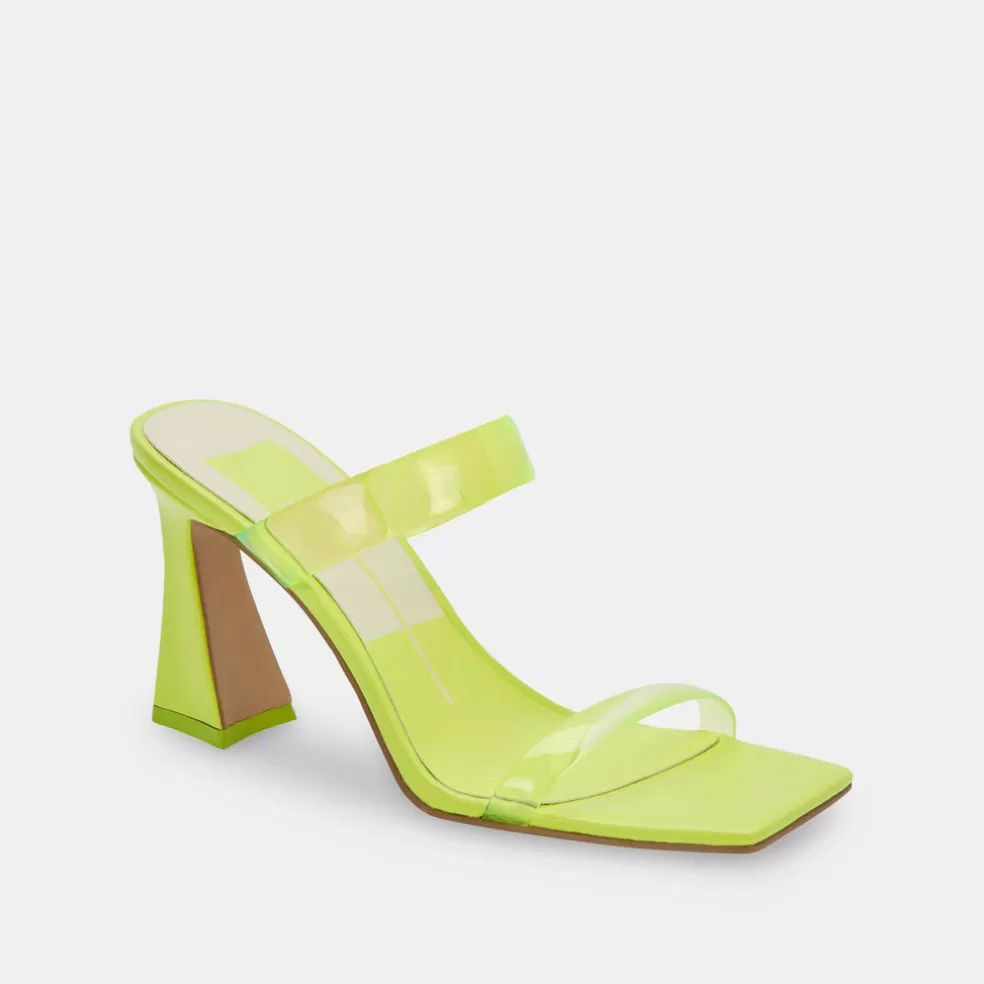 DOLCE VITA Novah Heels Neon Lime Vinyl