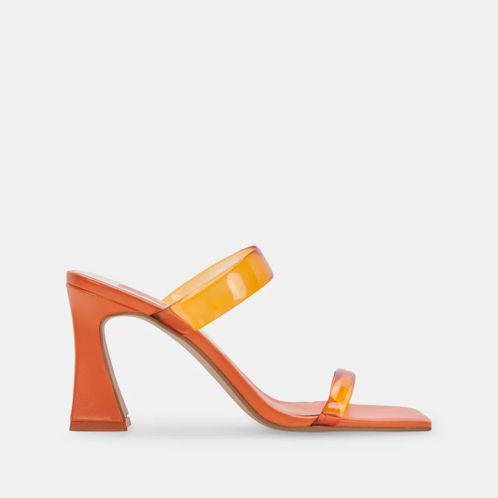 DOLCE VITA Novah Heels Tangerine Vinyl