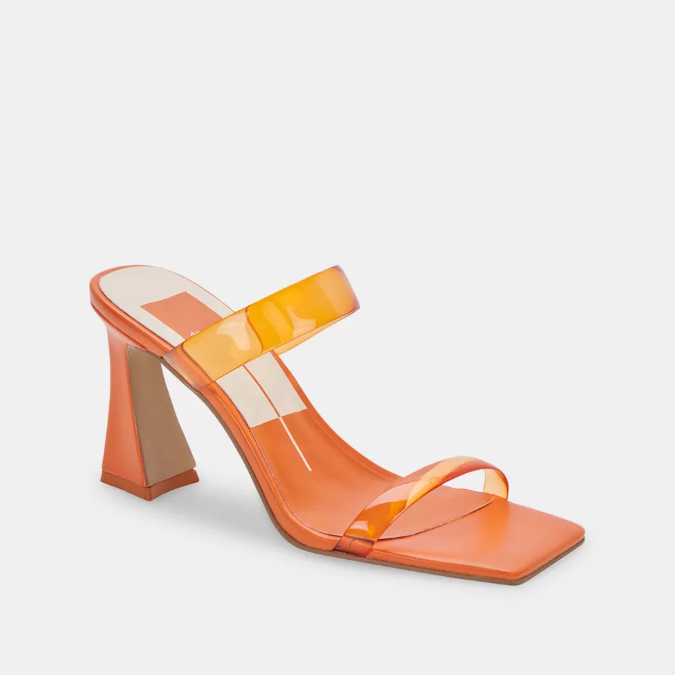 DOLCE VITA Novah Heels Tangerine Vinyl