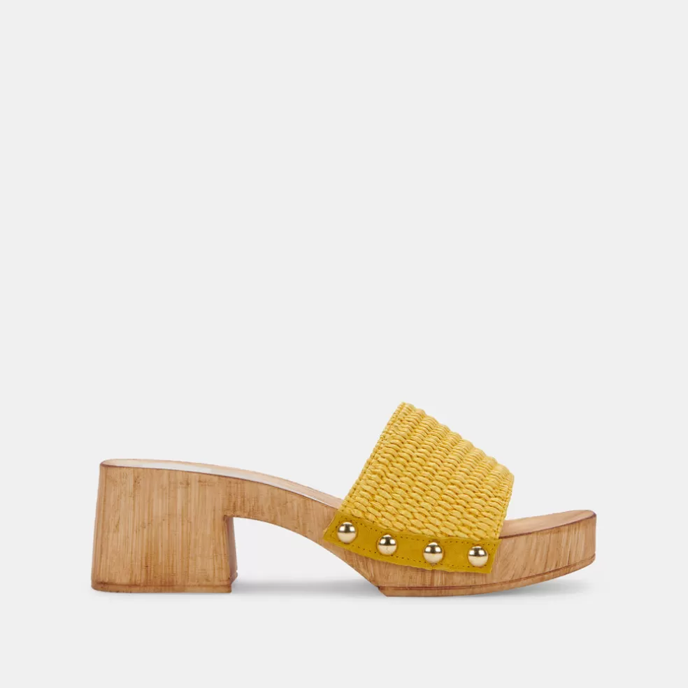 DOLCE VITA Oakley Heels Yellow Raffia