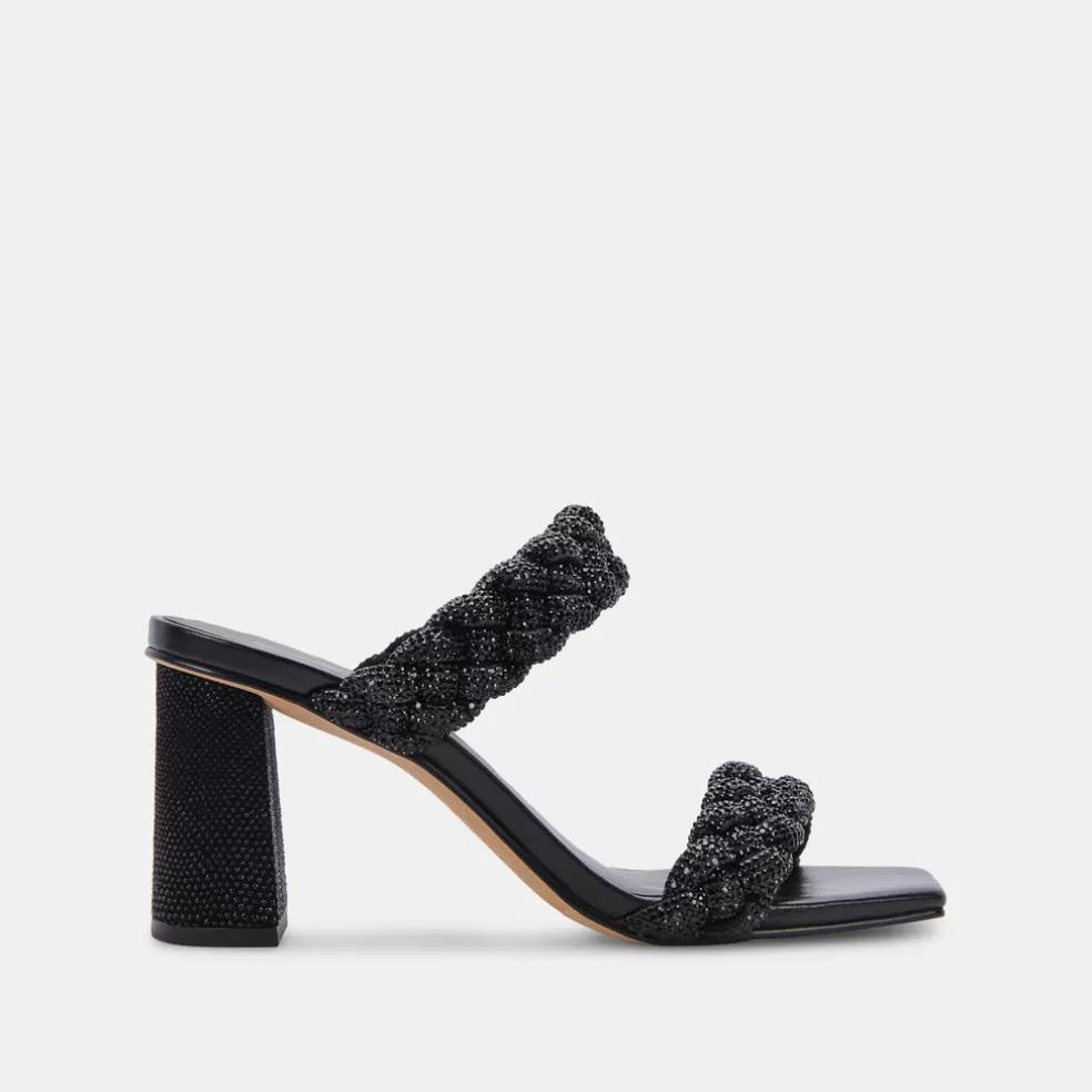 DOLCE VITA Paily Rhinestone Heels Black Rhinestone
