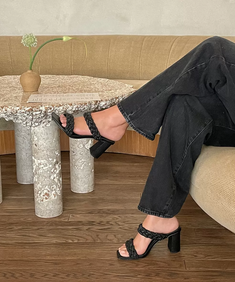 DOLCE VITA Paily Rhinestone Heels Black Rhinestone