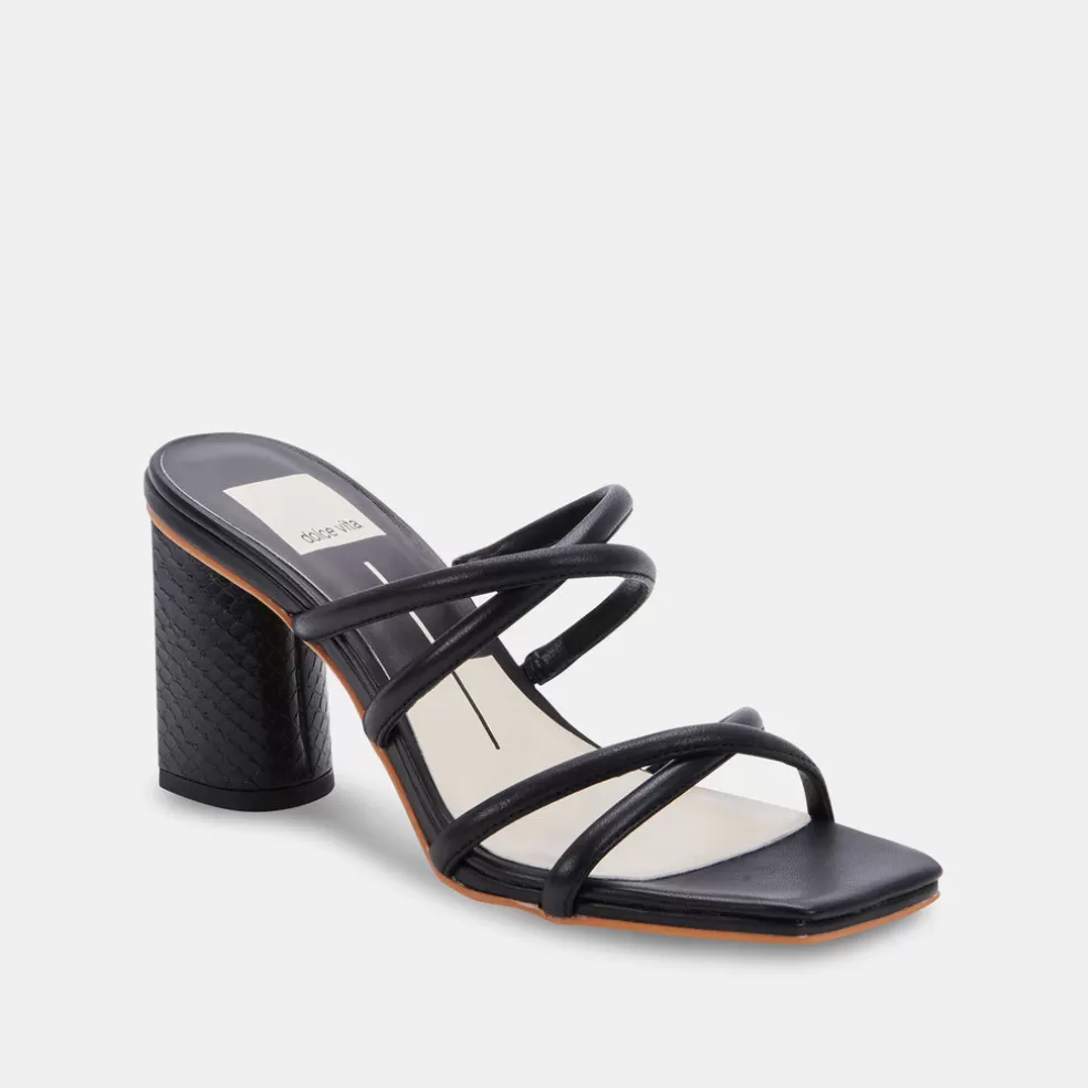 DOLCE VITA Patsi Wide Heels Black Leather