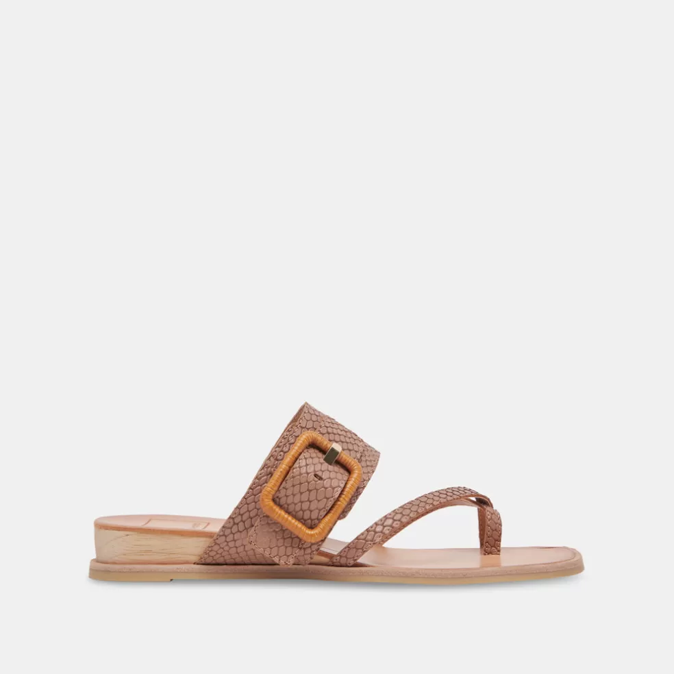 DOLCE VITA Perris Sandals Cafe Embossed Leather