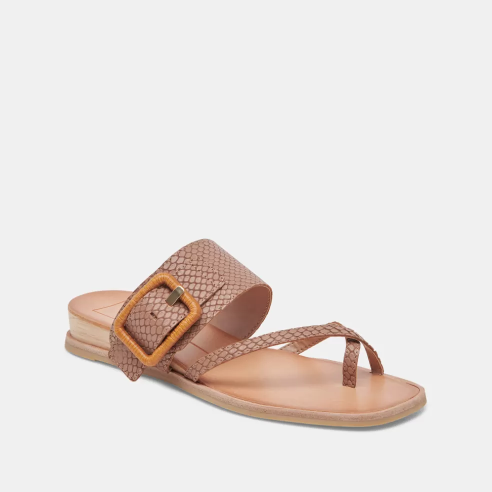 DOLCE VITA Perris Sandals Cafe Embossed Leather