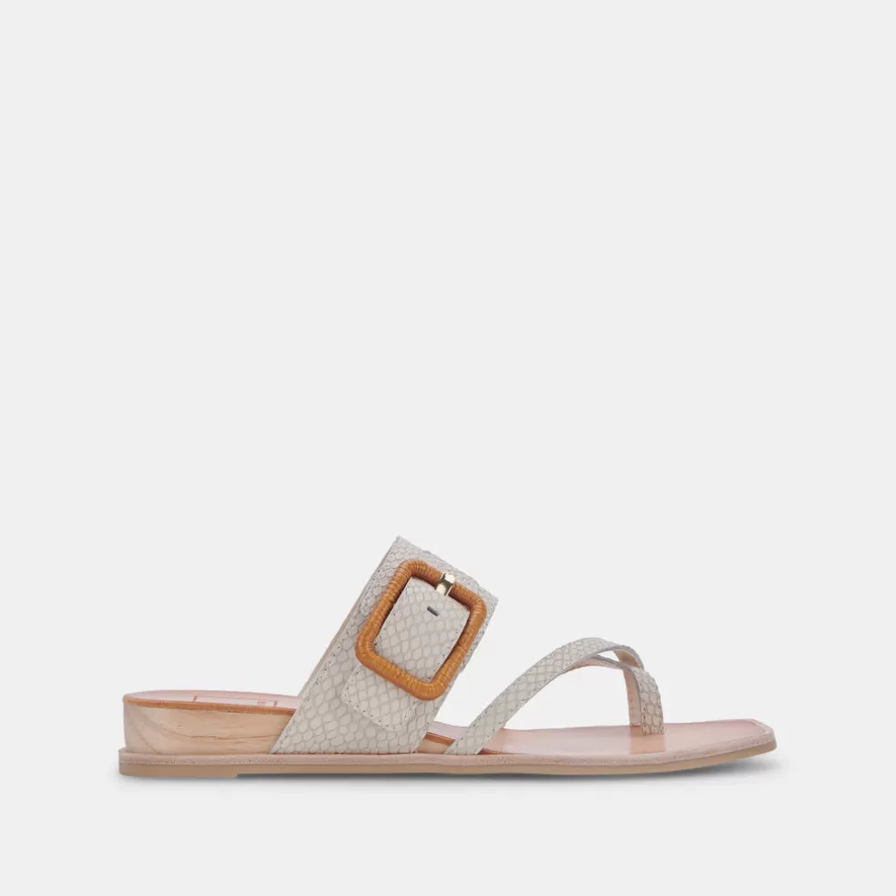 DOLCE VITA Perris Sandals Ivory Embossed Leather