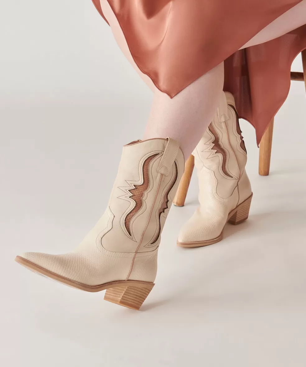 DOLCE VITA Suzzy Boots Sand Embossed Leather