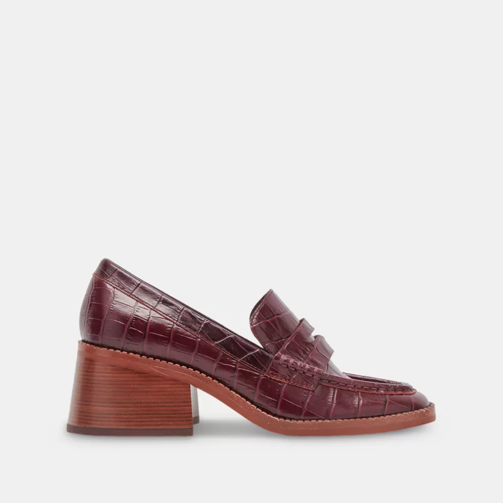 DOLCE VITA Talie Loafers Cabernet Embossed Leather
