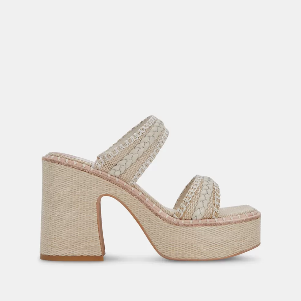 DOLCE VITA Whim Heels Oatmeal Raffia