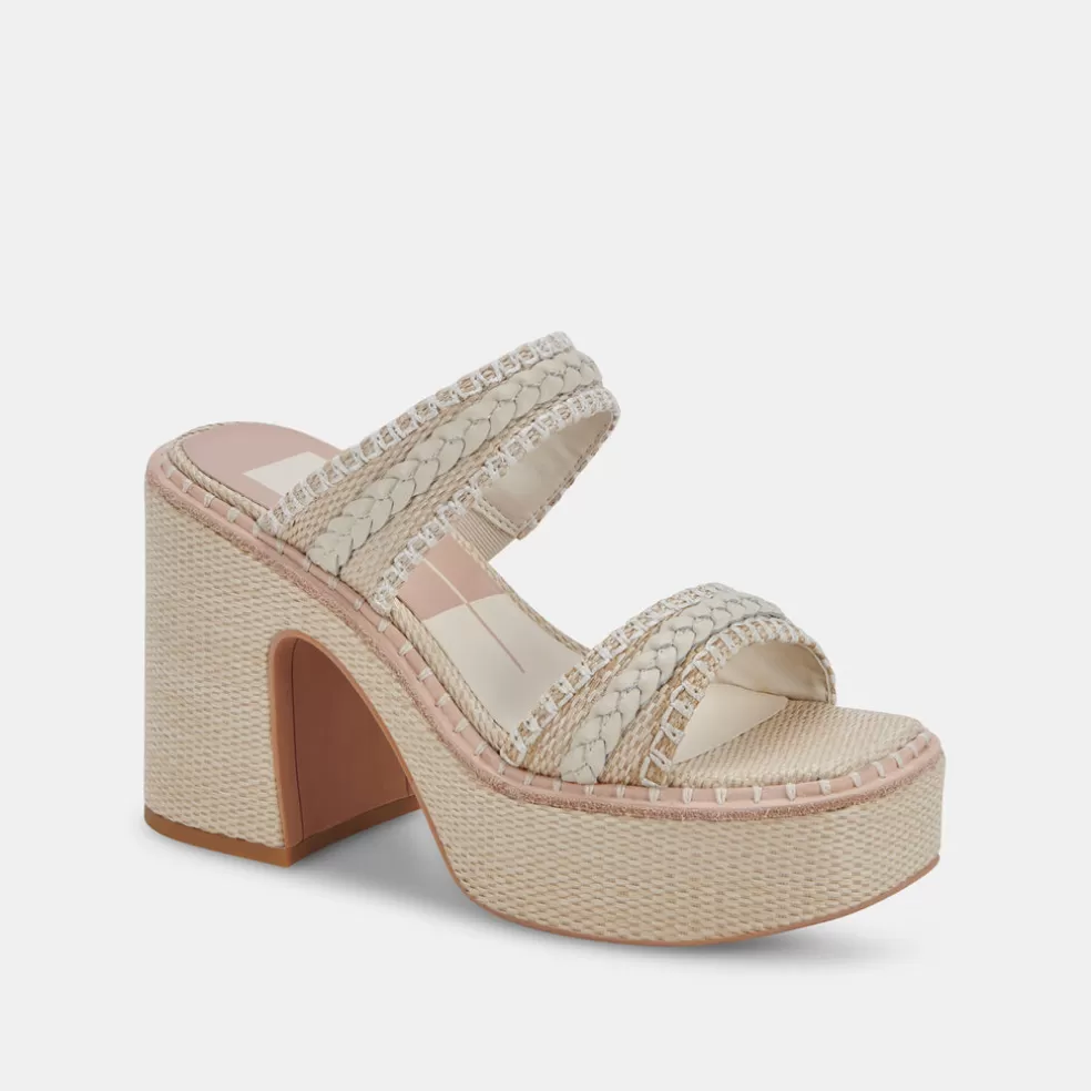 DOLCE VITA Whim Heels Oatmeal Raffia