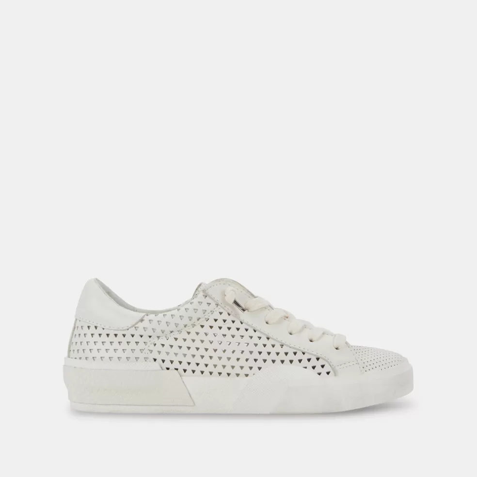 DOLCE VITA Zina Perforated Sneakers White Perforated Leather