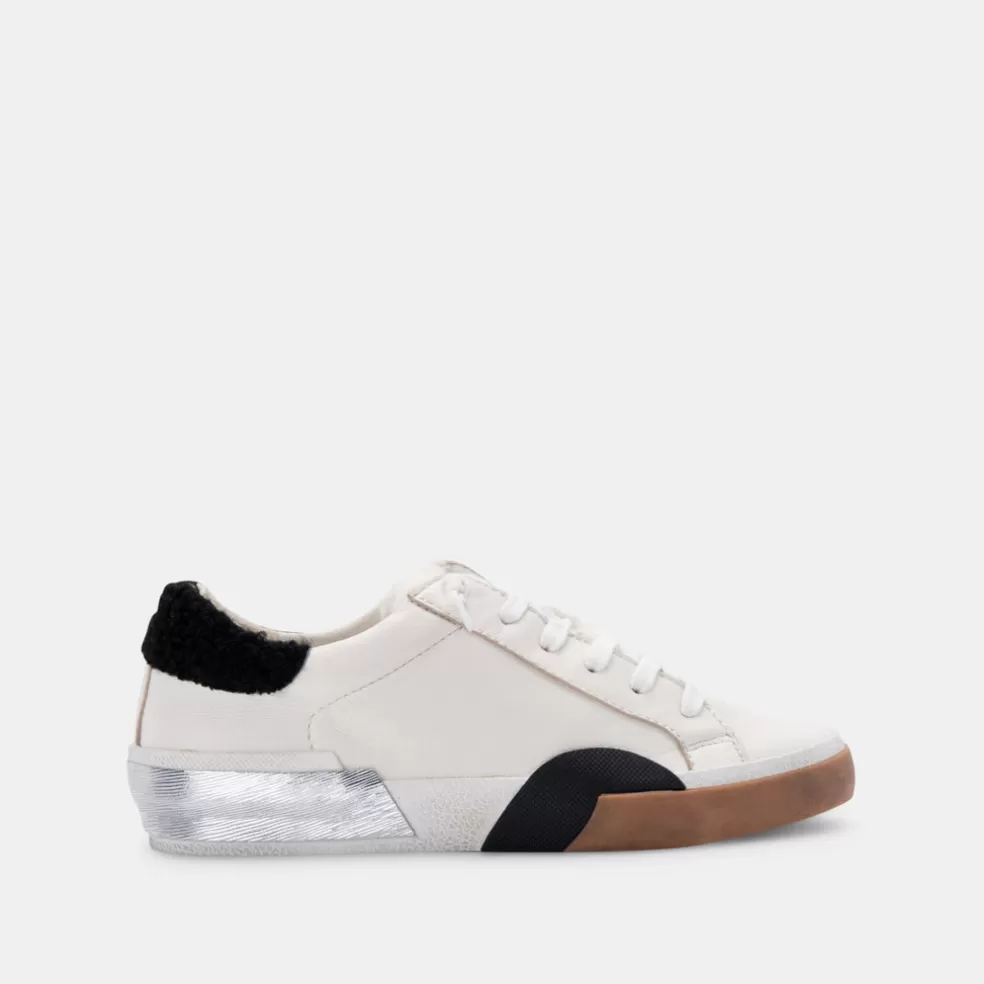 DOLCE VITA Zina Plush Sneakers White Black Leather