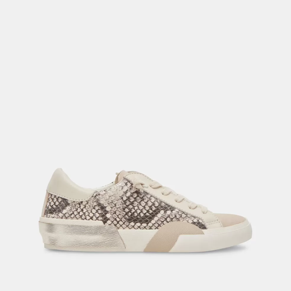 DOLCE VITA Zina Sneakers Black White Embossed Snake